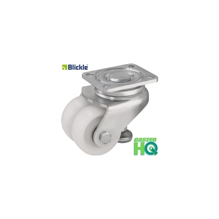 Casterhq 3"x2x1-1/4" Nylon Wheel, Blickle Leveling Caster W/ Integrated HRLHD-SPO-75K